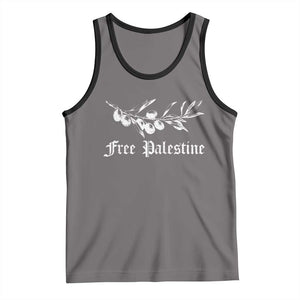 Free Palestine Tank Top Palestinian Olives Fruits TS10 Deep Heather Black Print Your Wear
