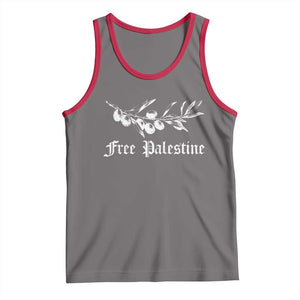 Free Palestine Tank Top Palestinian Olives Fruits TS10 Deep Heather Red Print Your Wear
