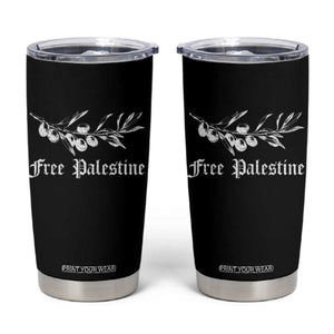 Free Palestine Tumbler Cup Palestinian Olives Fruits TS10 Black Print Your Wear