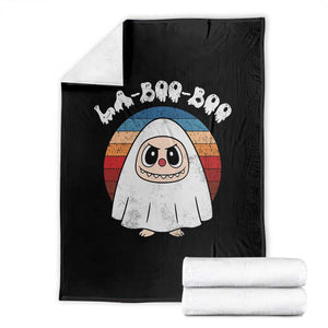 Cute Ghost Halloween Costume Throw Blanket Retro Spooky Trending Cartoon La Boo Boo TS10 Black Print Your Wear