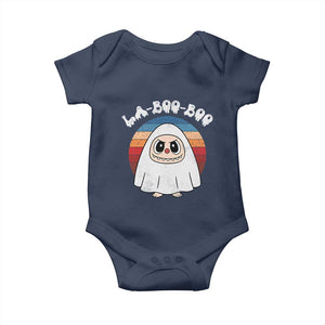 Cute Ghost Halloween Costume Baby Onesie Retro Spooky Trending Cartoon La Boo Boo TS10 Navy Print Your Wear
