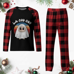 Cute Ghost Halloween Costume Plaid Pajama Set Retro Spooky Trending Cartoon La Boo Boo TS10 Buffalo Plaid Print Your Wear