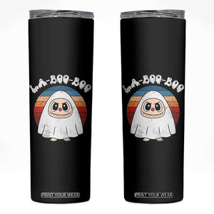 Cute Ghost Halloween Costume Skinny Tumbler Retro Spooky Trending Cartoon La Boo Boo TS10 Black Print Your Wear