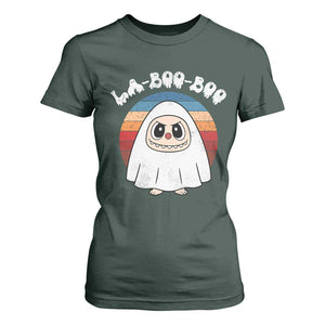 Cute Ghost Halloween Costume T Shirt For Women Retro Spooky Trending Cartoon La Boo Boo TS10 Dark Forest Green Print Your Wear