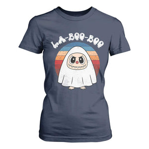 Cute Ghost Halloween Costume T Shirt For Women Retro Spooky Trending Cartoon La Boo Boo TS10 Navy Print Your Wear