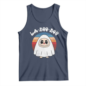 Cute Ghost Halloween Costume Tank Top Retro Spooky Trending Cartoon La Boo Boo TS10 Navy Print Your Wear