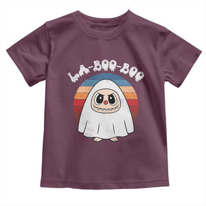 Cute Ghost Halloween Costume Toddler T Shirt Retro Spooky Trending Cartoon La Boo Boo TS10 Maroon Print Your Wear
