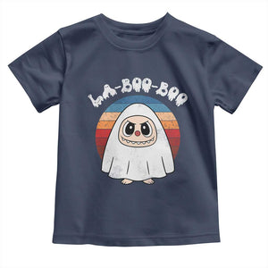Cute Ghost Halloween Costume Toddler T Shirt Retro Spooky Trending Cartoon La Boo Boo TS10 Navy Print Your Wear