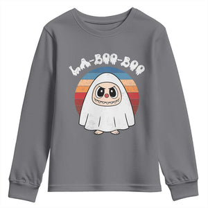 Cute Ghost Halloween Costume Youth Sweatshirt Retro Spooky Trending Cartoon La Boo Boo TS10 Charcoal Print Your Wear