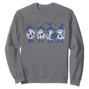 Ghost Halloween Sweatshirt Retro Halloween Costume Cowboy Fan TS10 Charcoal Print Your Wear