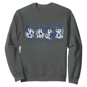 Ghost Halloween Sweatshirt Retro Halloween Costume Cowboy Fan TS10 Dark Heather Print Your Wear