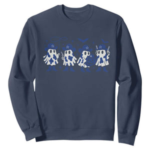 Ghost Halloween Sweatshirt Retro Halloween Costume Cowboy Fan TS10 Navy Print Your Wear