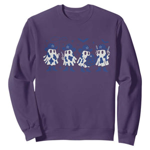 Ghost Halloween Sweatshirt Retro Halloween Costume Cowboy Fan TS10 Purple Print Your Wear