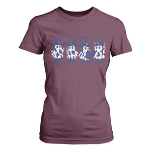 Ghost Halloween T Shirt For Women Retro Halloween Costume Cowboy Fan TS10 Maroon Print Your Wear