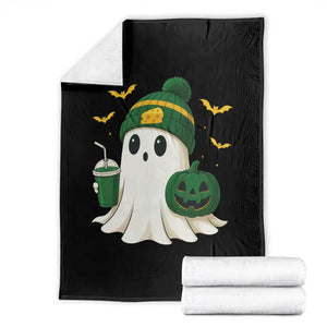Halloween Packers Ghost Throw Blanket Pumpkin Ghost Costume Cheesehead TS10 Black Print Your Wear