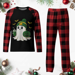Halloween Packers Ghost Plaid Pajama Set Pumpkin Ghost Costume Cheesehead TS10 Buffalo Plaid Print Your Wear