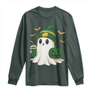 Halloween GB Ghost Long Sleeve Shirt Pumpkin Ghost Costume Cheesehead TS10 Dark Forest Green Print Your Wear