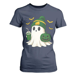 Halloween GB Ghost T Shirt For Women Pumpkin Ghost Costume Cheesehead TS10 Navy Print Your Wear