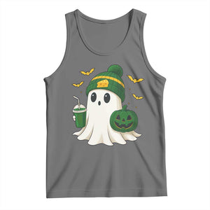 Halloween Packers Ghost Tank Top Pumpkin Ghost Costume Cheesehead TS10 Black Heather Print Your Wear