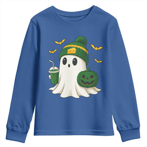 Halloween Packers Ghost Youth Sweatshirt Pumpkin Ghost Costume Cheesehead TS10 Royal Blue Print Your Wear