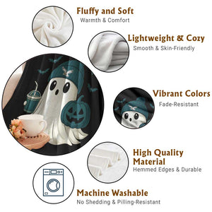 PFE Ghost Halloween Throw Blanket Retro Halloween Costume Philly Lover TS10 Print Your Wear