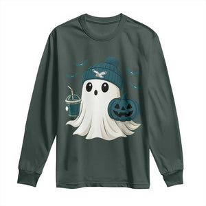 Philadelphia Ghost Halloween Long Sleeve Shirt Retro Halloween Costume Philadelphia Fan TS10 Dark Forest Green Print Your Wear