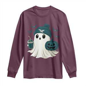 Philadelphia Ghost Halloween Long Sleeve Shirt Retro Halloween Costume Philadelphia Fan TS10 Maroon Print Your Wear