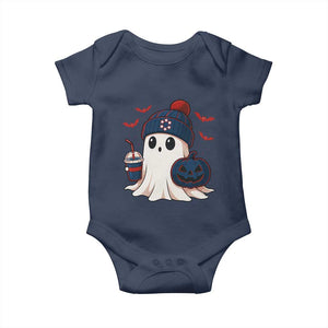 Ghost Halloween Baby Onesie Retro Patriots Halloween Costume TS10 Navy Print Your Wear