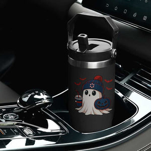 Ghost Halloween Flip Straw Tumbler Retro Patriots Halloween Costume TS10 Print Your Wear