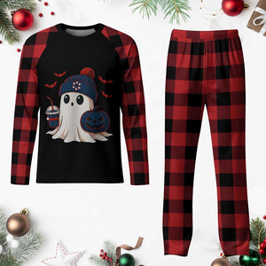 Ghost Halloween Plaid Pajama Set Retro Patriot Halloween Costume TS10 Buffalo Plaid Print Your Wear