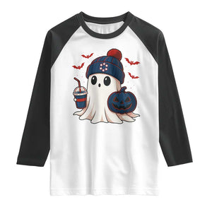 Ghost Halloween Raglan Shirt Retro Patriots Halloween Costume TS10 White Black Print Your Wear