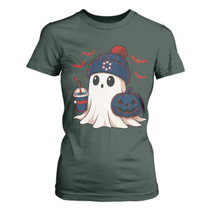 Ghost Halloween T Shirt For Women Retro Patriots Halloween Costume TS10 Dark Forest Green Print Your Wear
