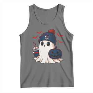 Ghost Halloween Tank Top Retro Patriots Halloween Costume TS10 Black Heather Print Your Wear