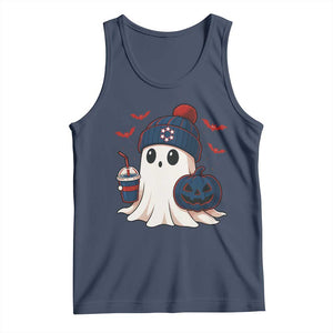 Ghost Halloween Tank Top Retro Patriots Halloween Costume TS10 Navy Print Your Wear