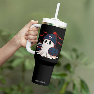 Ghost Halloween Tumbler With Handle Retro Patriots Halloween Costume TS10 Print Your Wear