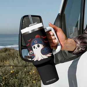 Ghost Halloween Tumbler With Handle Retro Patriots Halloween Costume TS10 Print Your Wear