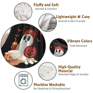 Halloween Chiefs Ghost Throw Blanket Pumpkin Ghost Costume TS10 Print Your Wear