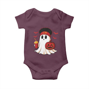 Halloween Chiefs Ghost Baby Onesie Pumpkin Ghost Costume TS10 Maroon Print Your Wear