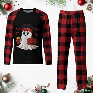 Halloween KC Ghost Plaid Pajama Set Pumpkin Ghost Costume Football TS10 Buffalo Plaid Print Your Wear
