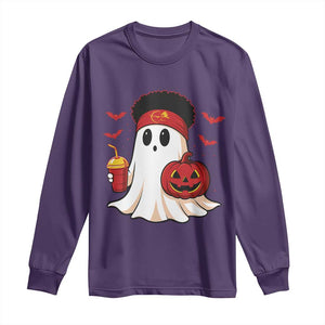 Halloween KC Ghost Long Sleeve Shirt Pumpkin Ghost Costume Football TS10 Purple Print Your Wear