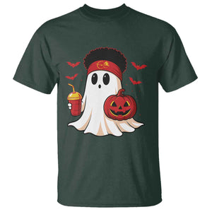 Halloween KC Ghost T Shirt Pumpkin Ghost Costume Football TS10 Dark Forest Green Print Your Wear