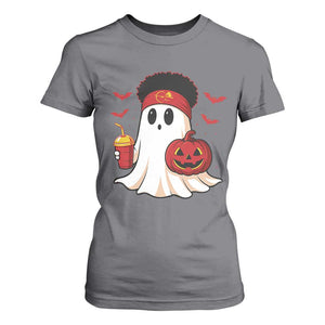 Halloween KC Ghost T Shirt For Women Pumpkin Ghost Costume Football TS10 Charcoal Print Your Wear