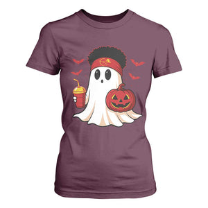 Halloween KC Ghost T Shirt For Women Pumpkin Ghost Costume Football TS10 Maroon Print Your Wear