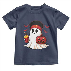 Halloween KC Ghost Toddler T Shirt Pumpkin Ghost Costume Football TS10 Navy Print Your Wear