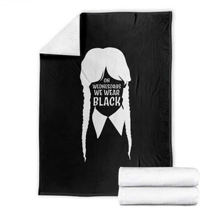 On Wednesdays We Wear Black Throw Blanket Goth Halloween TS10 Black Print Your Wear