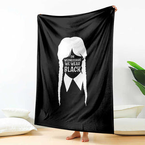 On Wednesdays We Wear Black Throw Blanket Goth Halloween TS10 Print Your Wear