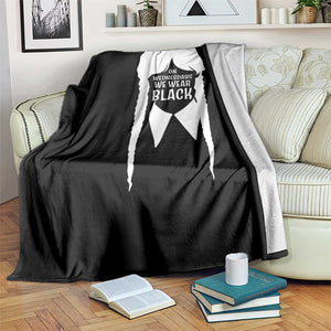 On Wednesdays We Wear Black Throw Blanket Goth Halloween TS10 Print Your Wear