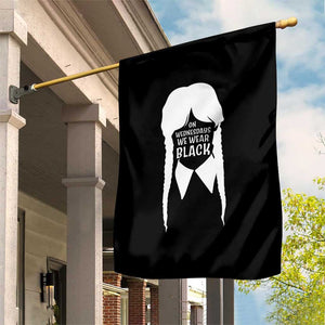 On Wednesdays We Wear Black Garden Flag Goth Halloween TS10 Print Your Wear