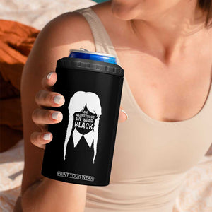 On Wednesdays We Wear Black 4 in 1 Can Cooler Tumbler Goth Halloween TS10 Print Your Wear