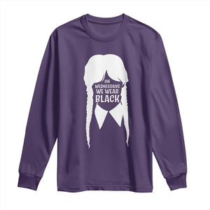 On Wednesdays We Wear Black Long Sleeve Shirt Goth Halloween TS10 Purple Print Your Wear